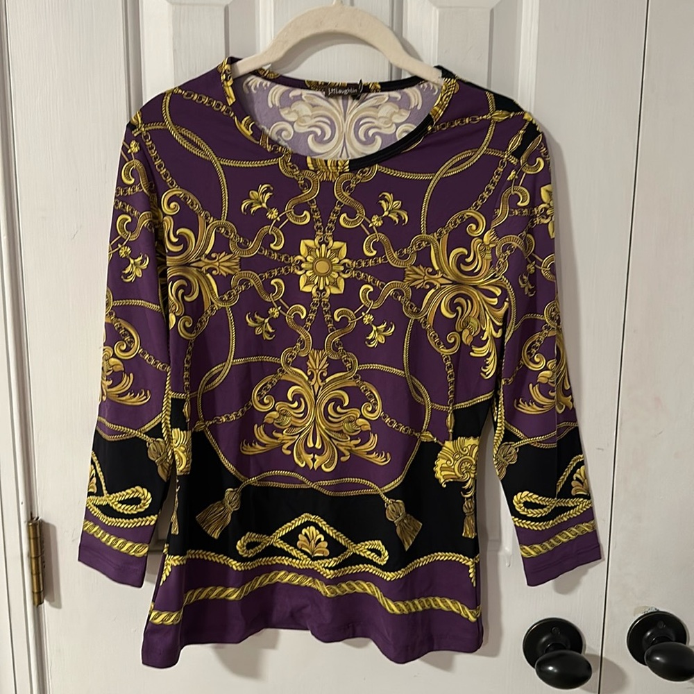 J. Mclaughlin Purple Status Print Top Size Xs - image 1
